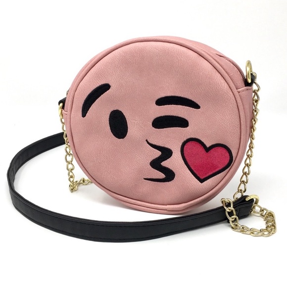 Olivia Miller Pink Taffy Kiss Emoji Crossbody Handbag Collection Purse Bag - Picture 3 of 11
